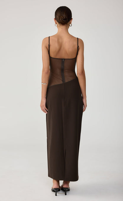 Eyes On Me Maxi Dress (Chocolate)