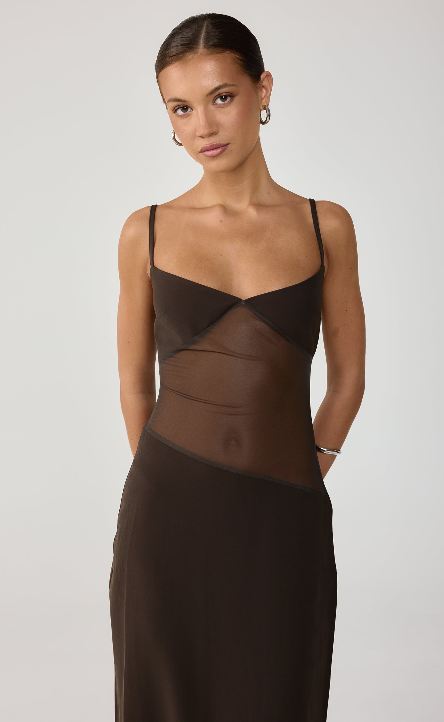 Eyes On Me Maxi Dress (Chocolate)