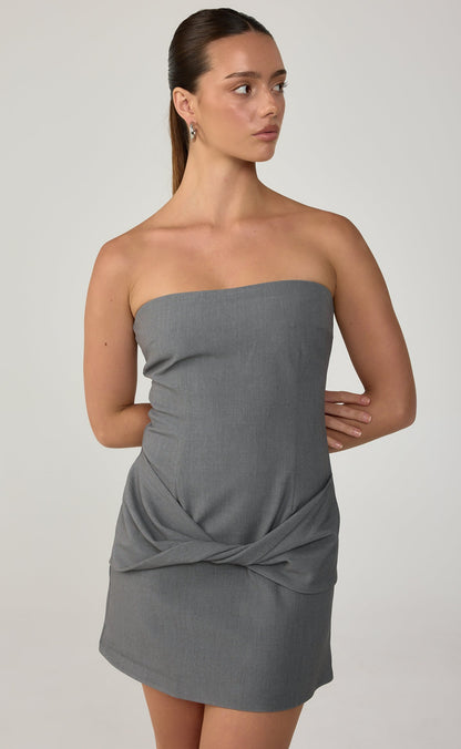 Jaylen Mini Dress (Slate Texture)