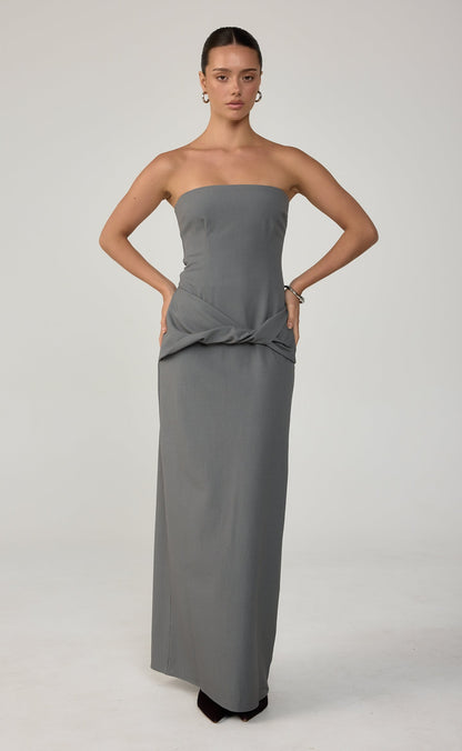 Jaylen Maxi Dress (Slate Texture)