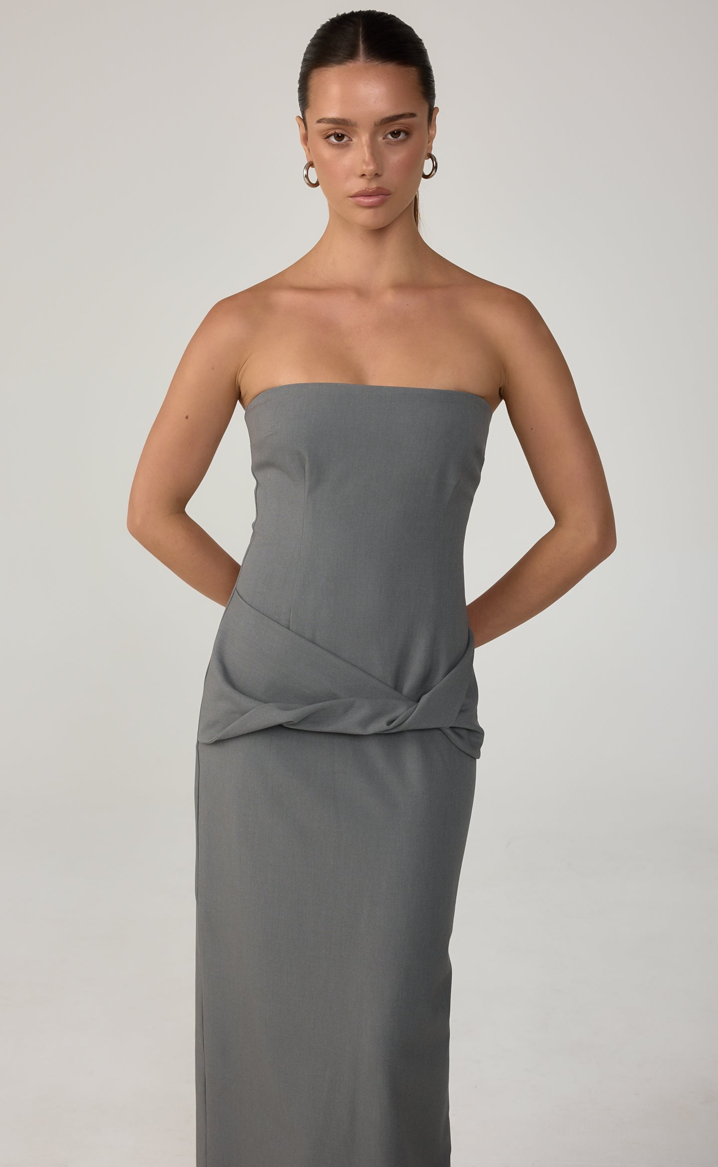Jaylen Maxi Dress (Slate Texture)