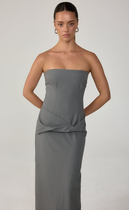 Jaylen Maxi Dress (Slate Texture)