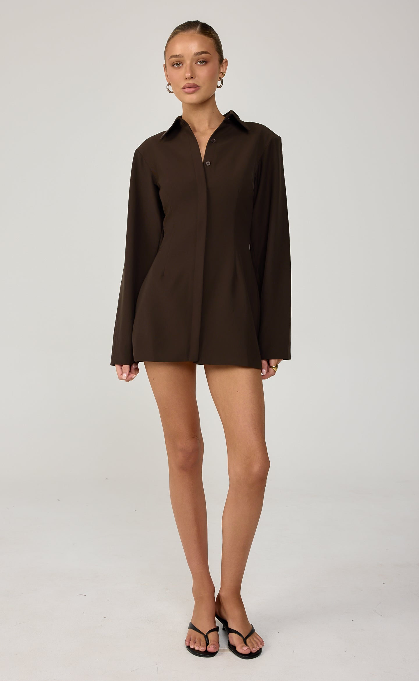 Mariella Mini Dress (Chocolate)