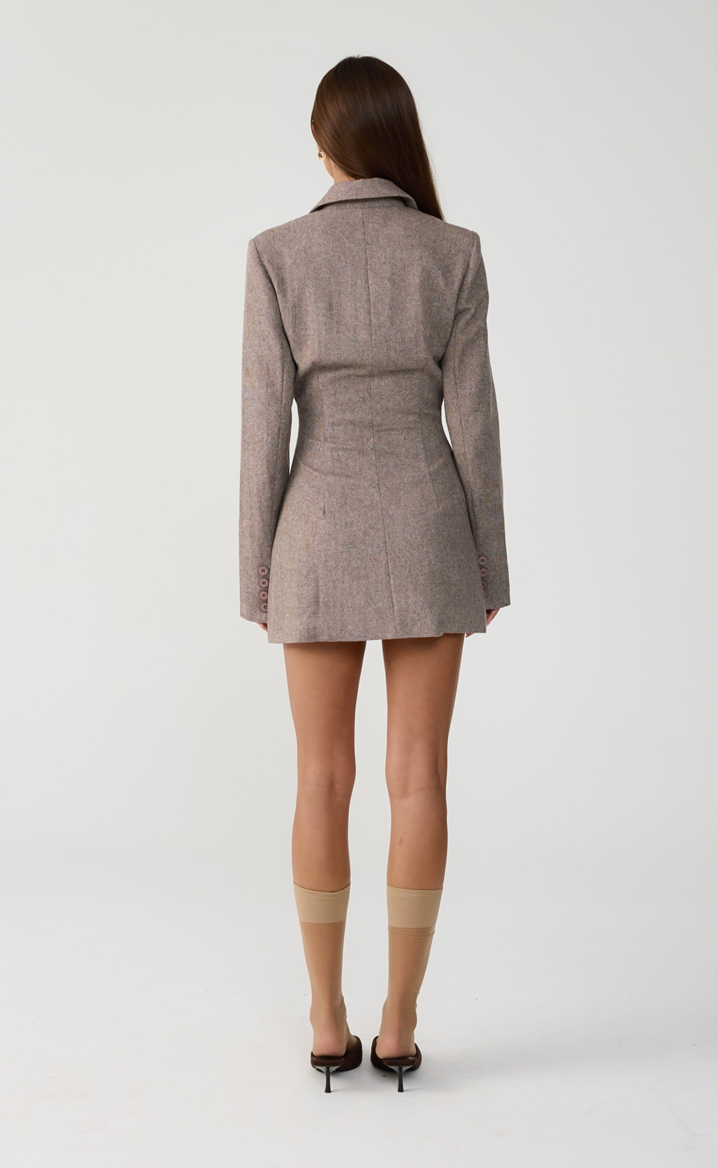 Midweek Blazer Mini Dress (Mocha Texture)