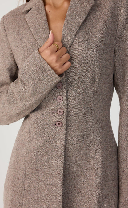 Midweek Blazer Mini Dress (Mocha Texture)