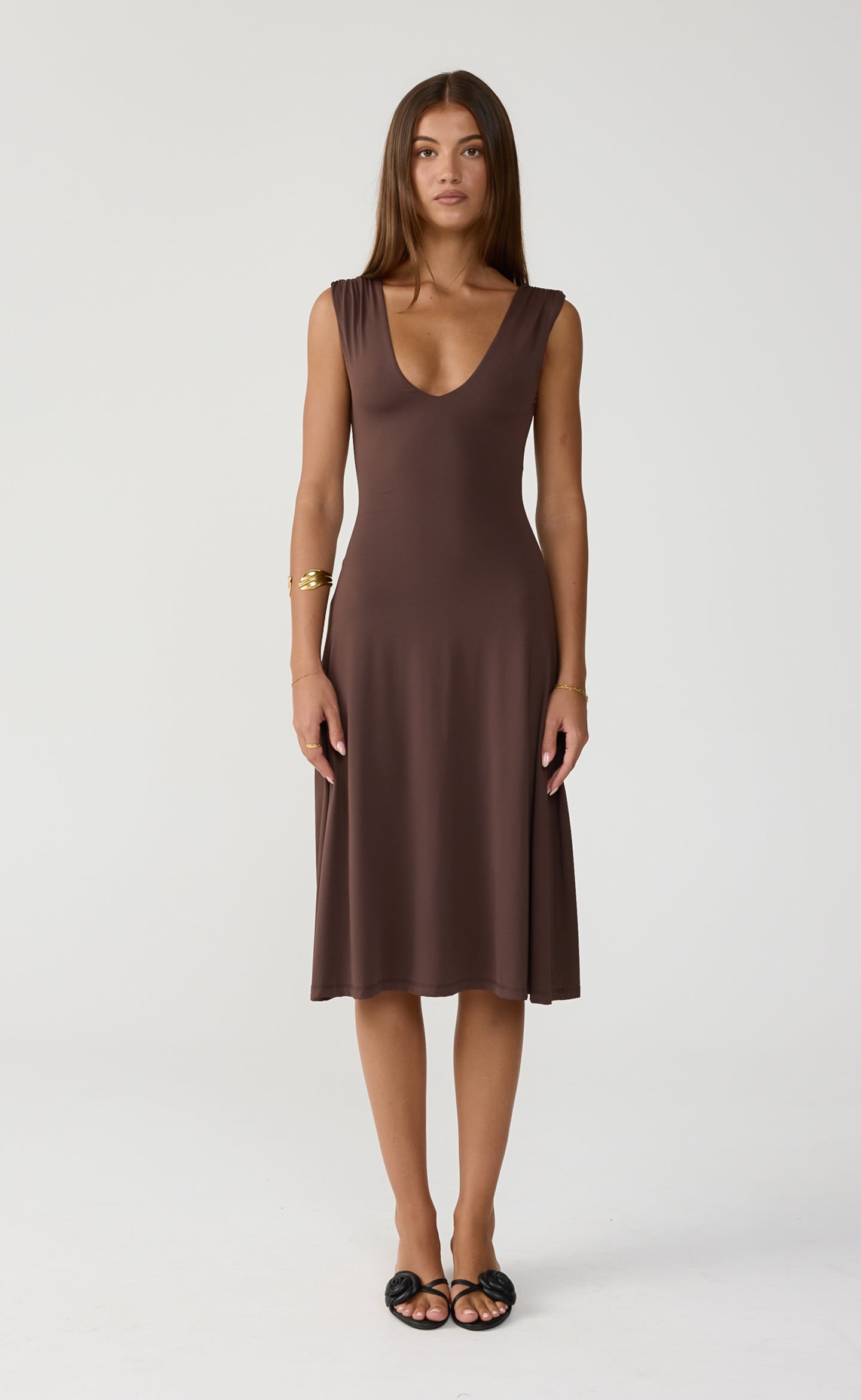 Milene Midi Dress (Chocolate)