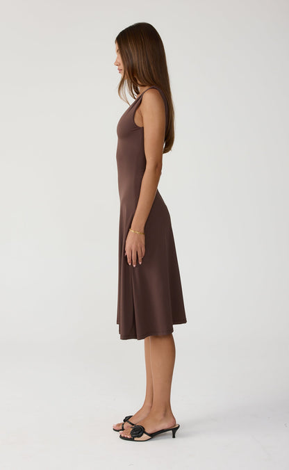 Milene Midi Dress (Chocolate)