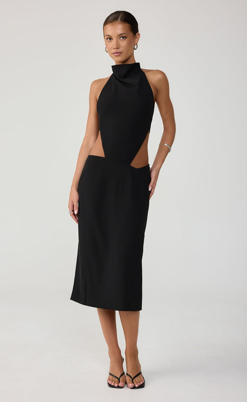 Mon Amie Midi Dress (Black)