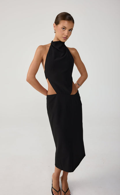 Mon Amie Midi Dress (Black)