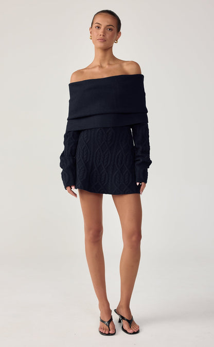 Pavati Long Sleeve Mini Dress (Navy)