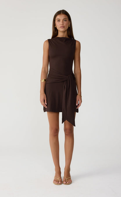 Routine Mini Dress (Chocolate)