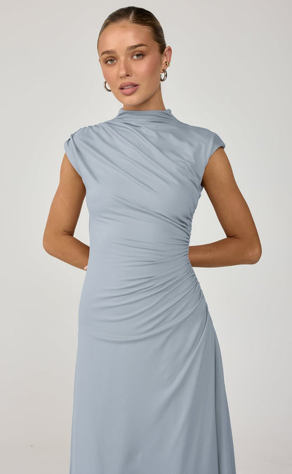 Stolen Midi Dress (Muted Blue)